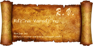 Róna Varsány névjegykártya